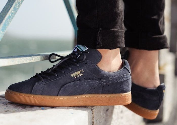 Puma suede classic black gum hotsell