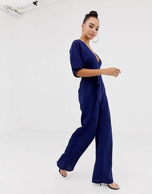 Missguided cheap blue jumpsuit