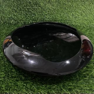 Bonsai Ikebana Stoneware Glaze Black Round Pot Vase 12” x 9.75” x 3.5” inches - P475.00