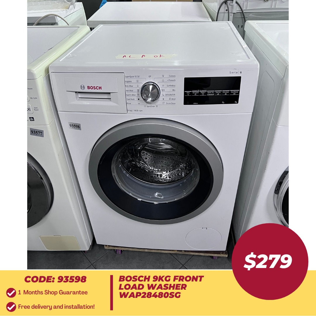 Bosch 9kg Front Load Washer WAP28480SG (93598), TV & Home Appliances