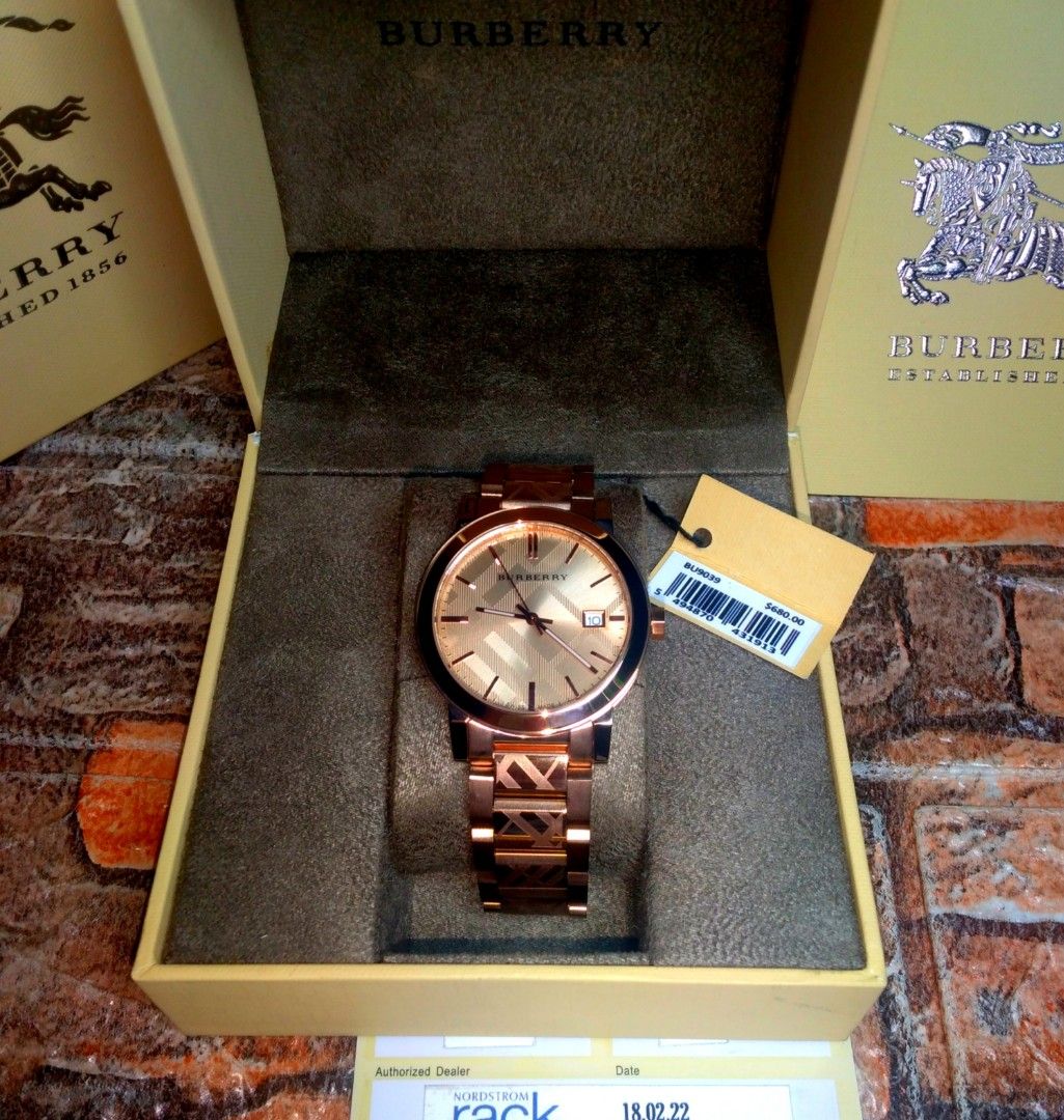 Burberry Rose Gold Tone Dial Stainless Steel Quartz Ladies BU9039