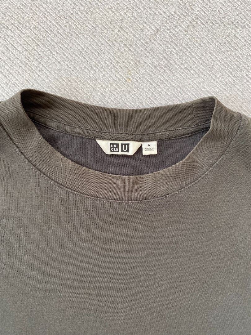 UNIQLO AIRism PLAIN TEE CHARCOAL, Men's Fashion, Tops & Sets, Tshirts ...