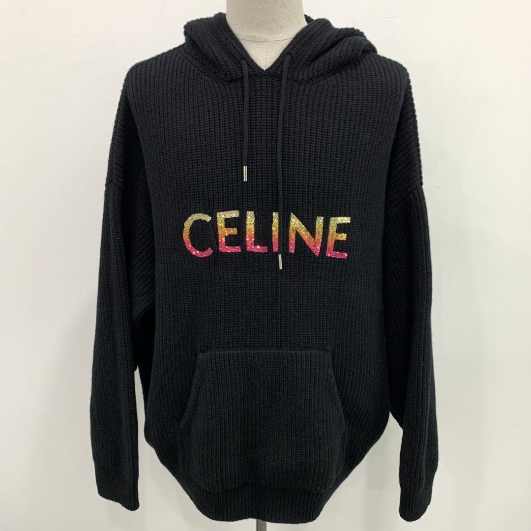 Celine hooded sweater in ribbed wool