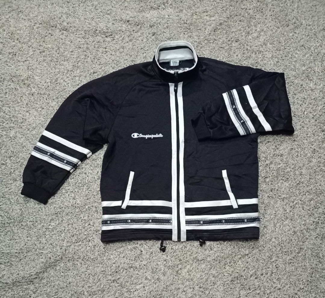 Champion sweater black and white stripes discount