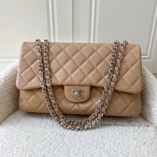 Chanel Metallic Silver Quilted Caviar Leather Casual Rock Single Flap Bag Ruthenium Hardware, 2016 (Very Good)