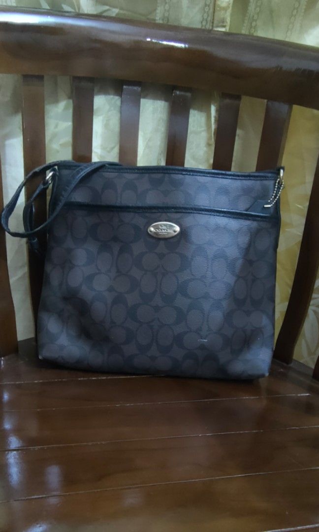 Coach file hot sale bag black