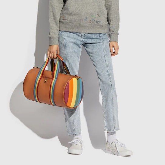 Rainbow leather bag on sale