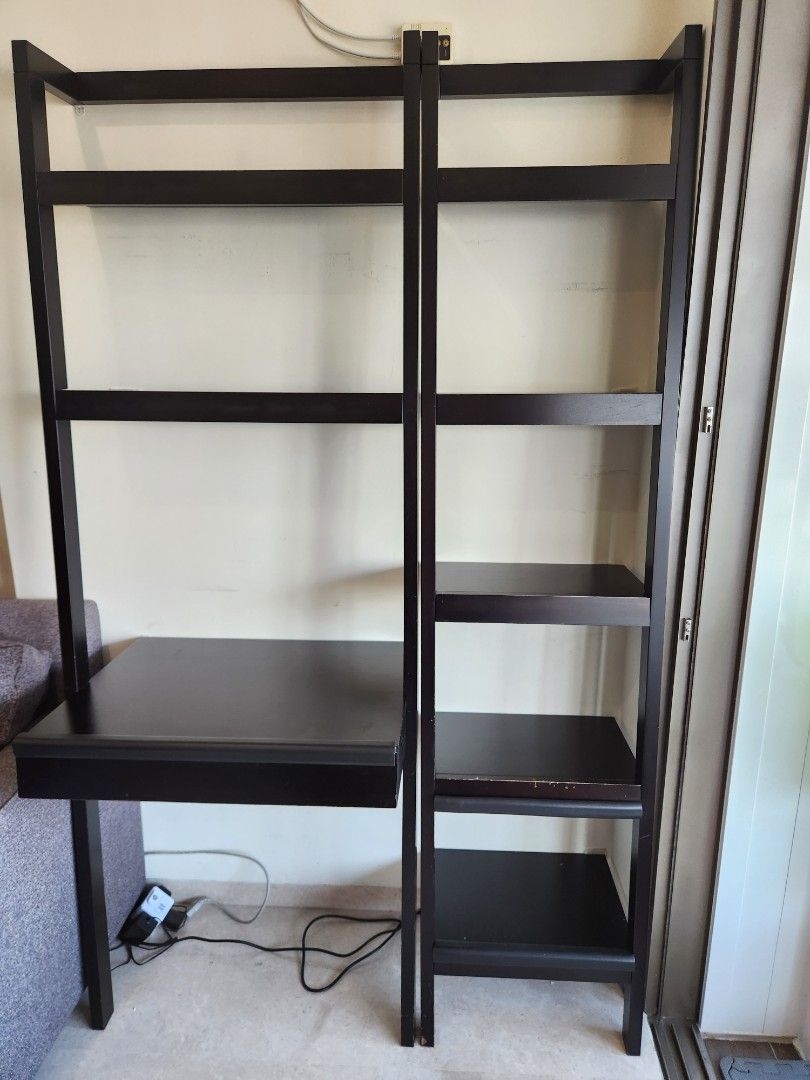 Crate & Barrel Ladder Bookshelf & Desk (2 units), Furniture & Home