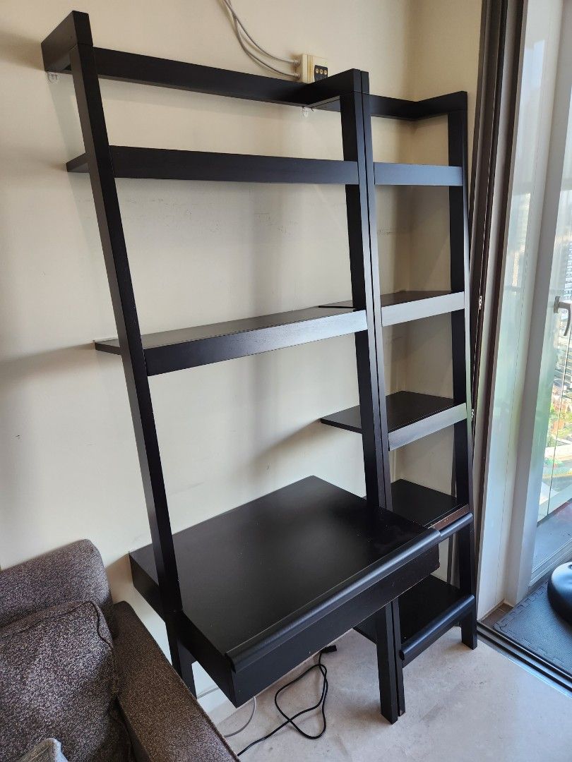 Crate & Barrel Ladder Bookshelf & Desk (2 units), Furniture & Home