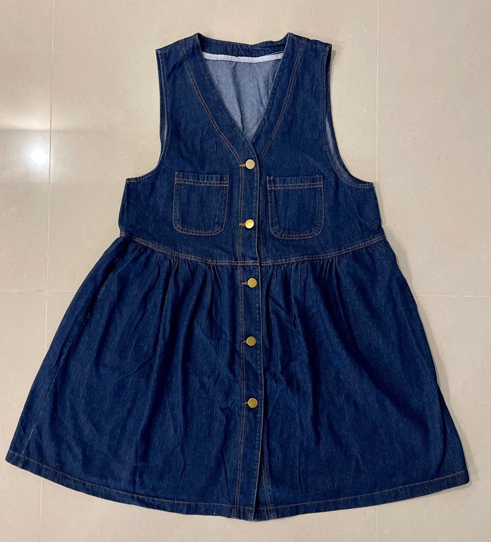 Premium Soft Denim Dress with pockets Women's Fashion, Dresses