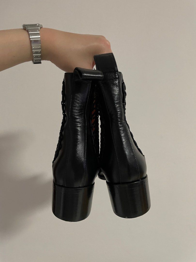 Dion lee laced hotsell coil heeled boot