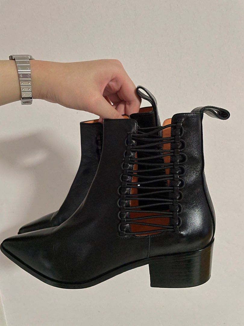 Dion lee laced coil heeled cheap boot