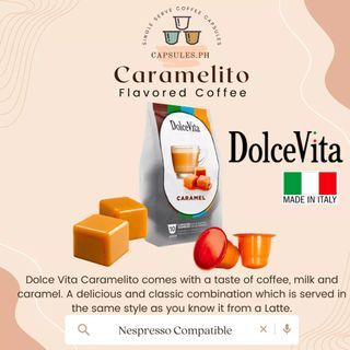 Dolce Vita Caramel Nespresso Compatible Coffee Capsules