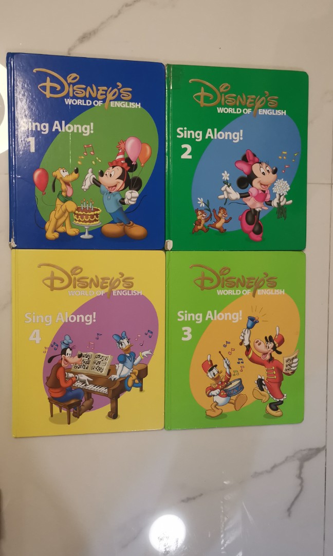 DWE Disney World English Sing Along 書全套4本, 兒童＆孕婦用品