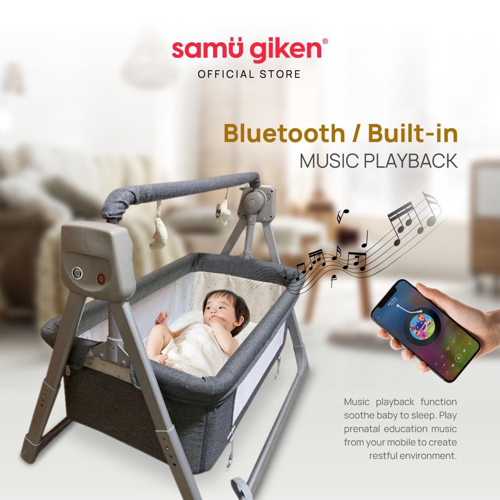 Electric auto swing baby cot
