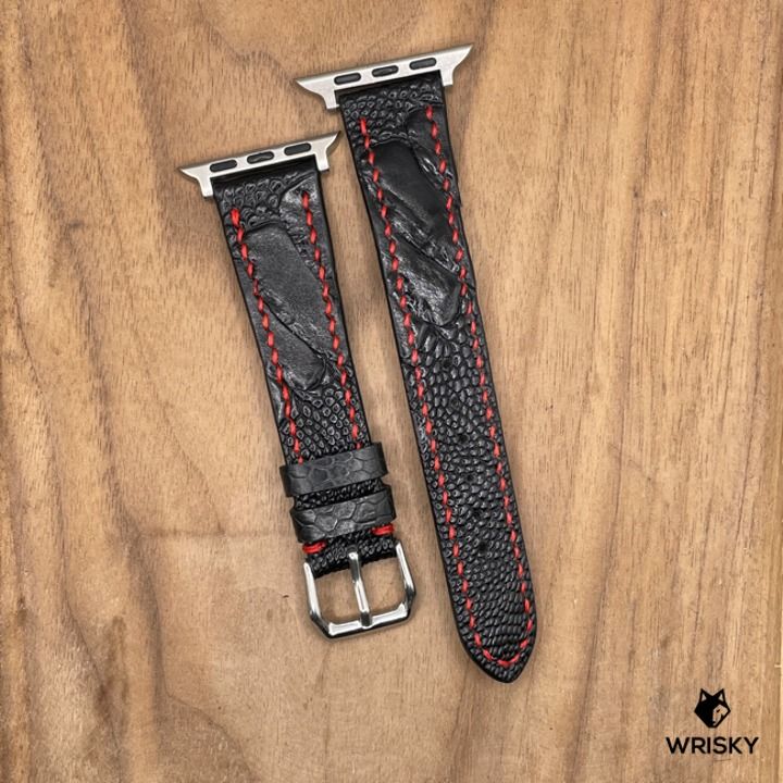 Exotic Ostrich for APPLE WATCH Deep Sea Blue Ostrich Leg