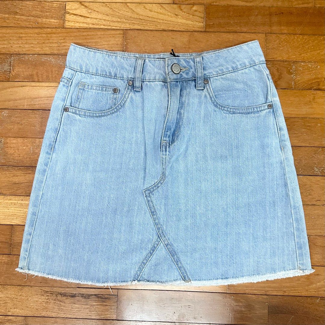 Frayed cheap jean skirt