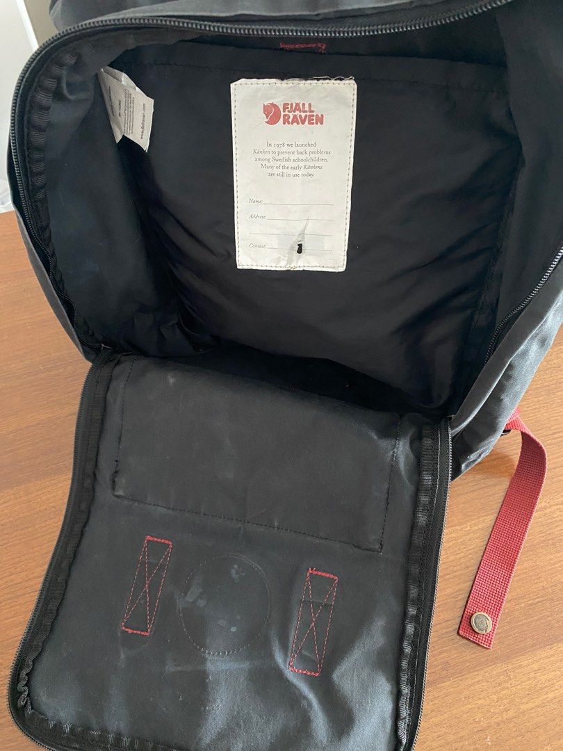Fjallraven kanken black ox red clearance
