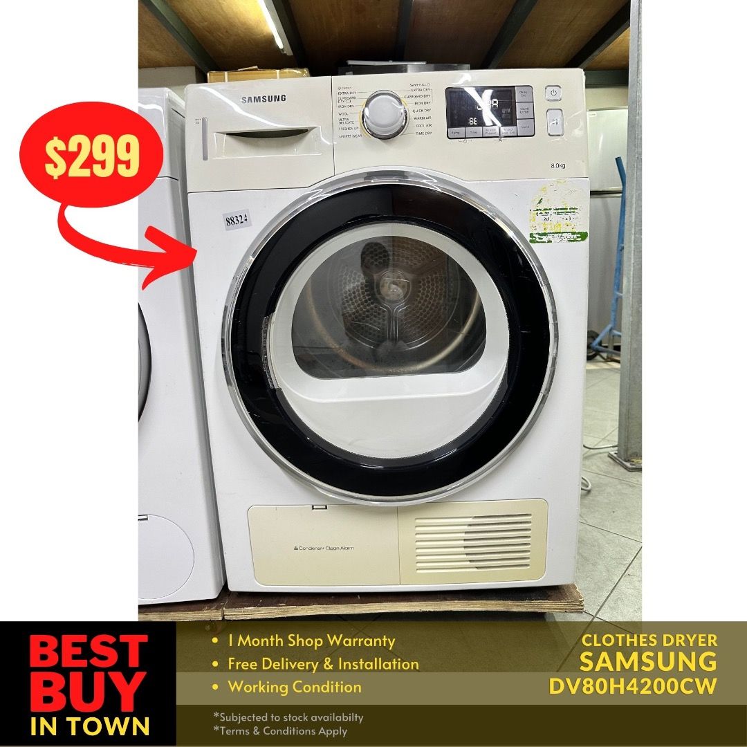 FREE DELIVERY! Must Buy Samsung DV80H4200CW 8KG Condenser Dryer (88324