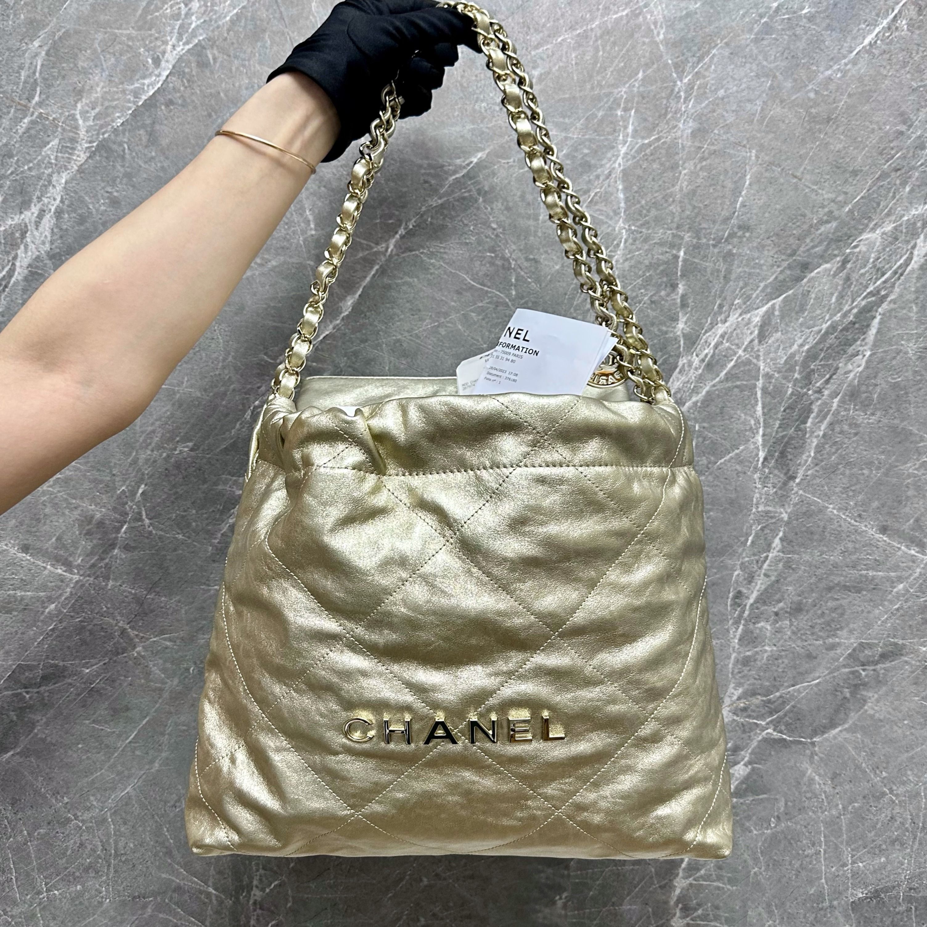 Chanel 22 mini handbag black gold, Luxury, Bags & Wallets on Carousell