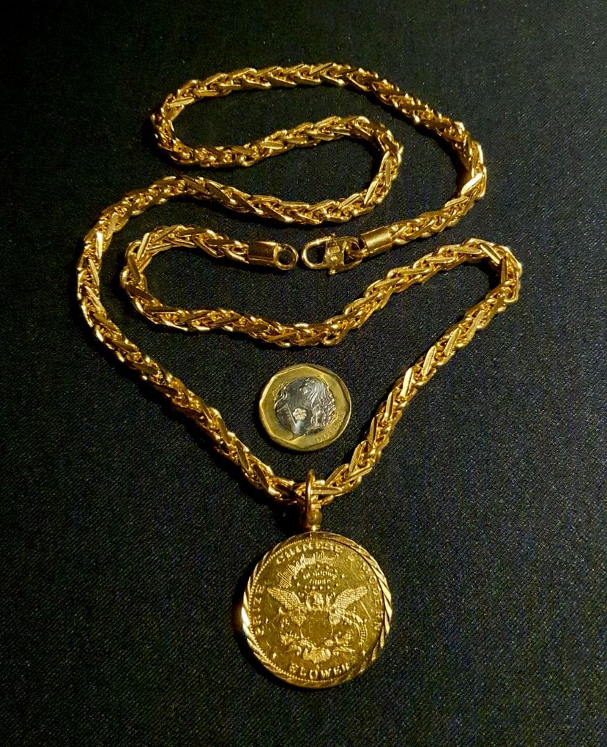 Gold chain clearance locket set