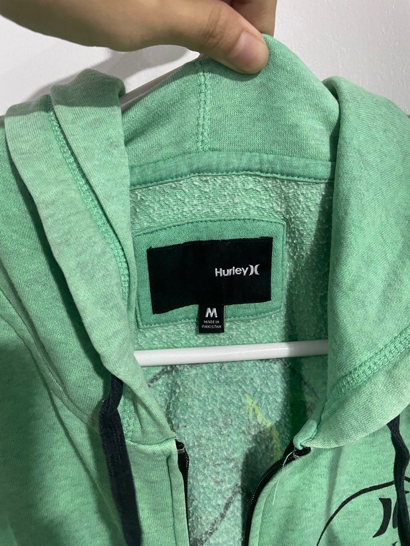 Green Hurley Jacket with hoodie on Carousell