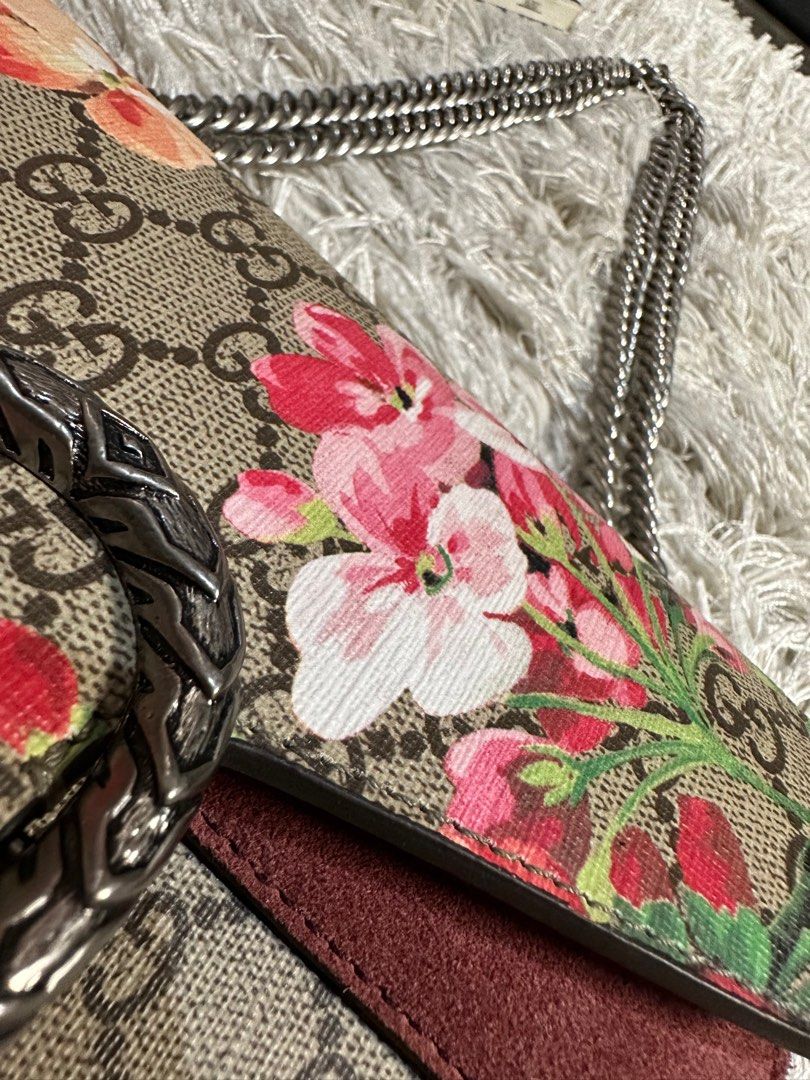 Gucci Red Dionysus Embroidery Cherry Blossoms  