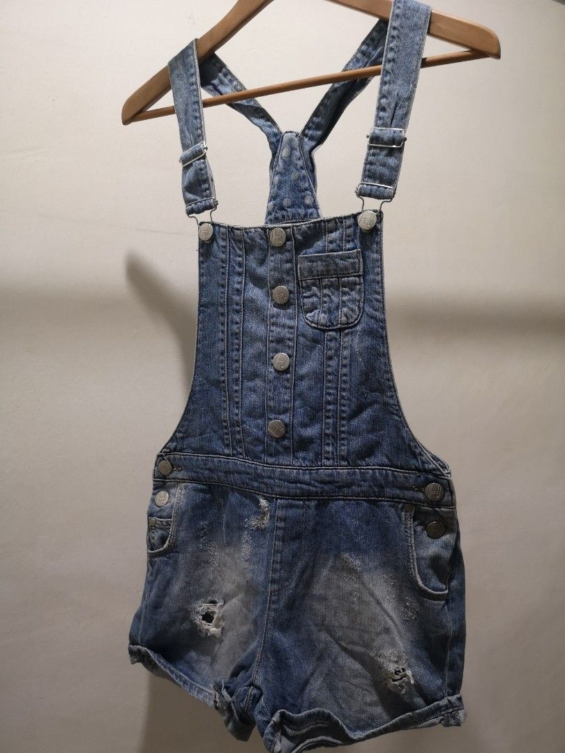 Denim dungaree shorts h online