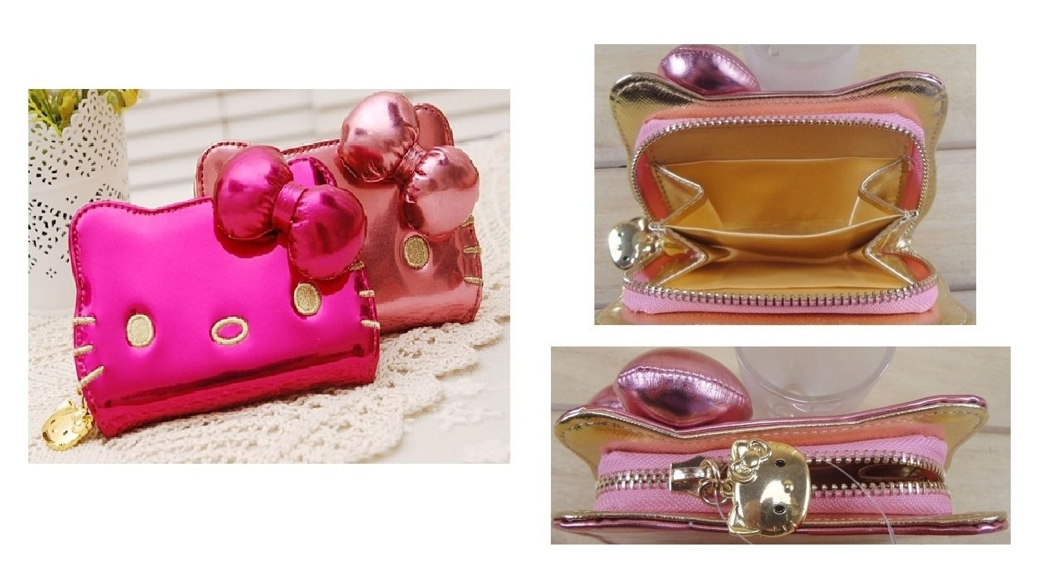 Hello Kitty Ezlink Credit Card Holder with 3D Head and Rhinestones