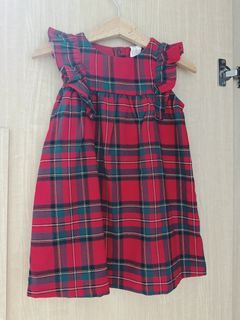 H&M baby girl Red Checkered Dress in 86cm