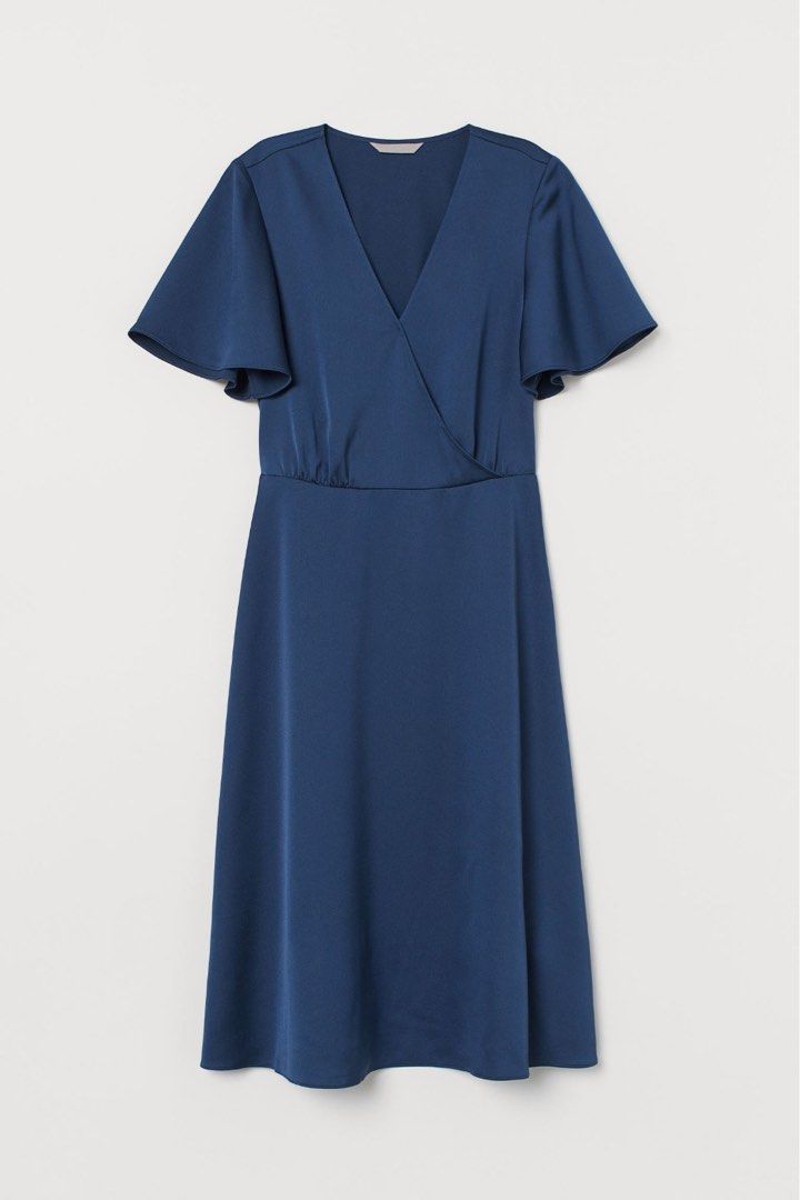 H&m navy sale wrap dress