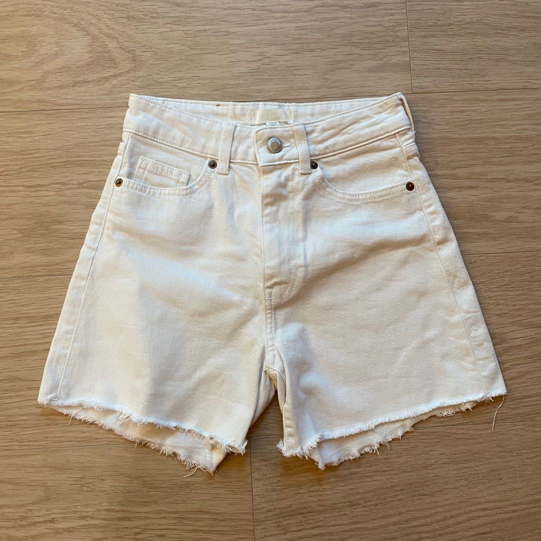 h m white denim cut off shorts Women s Fashion Bottoms Shorts
