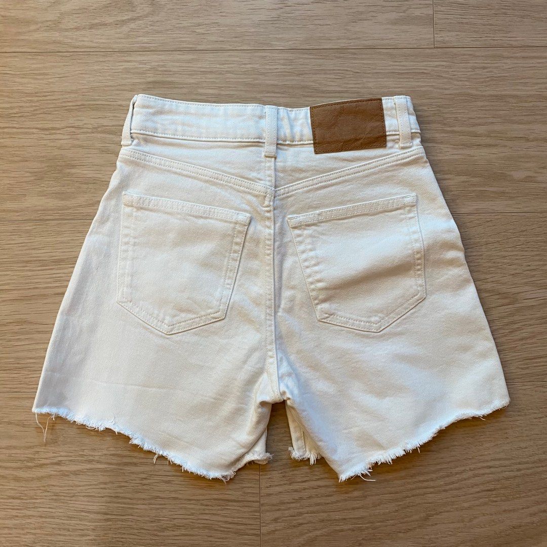 h m white denim cut off shorts Women s Fashion Bottoms Shorts