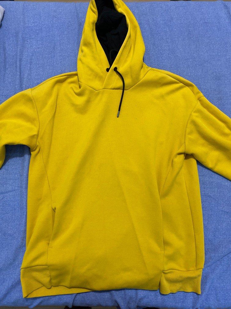 H M Yellow Hoodie Men s Fashion Tops Sets Hoodies on Carousell
