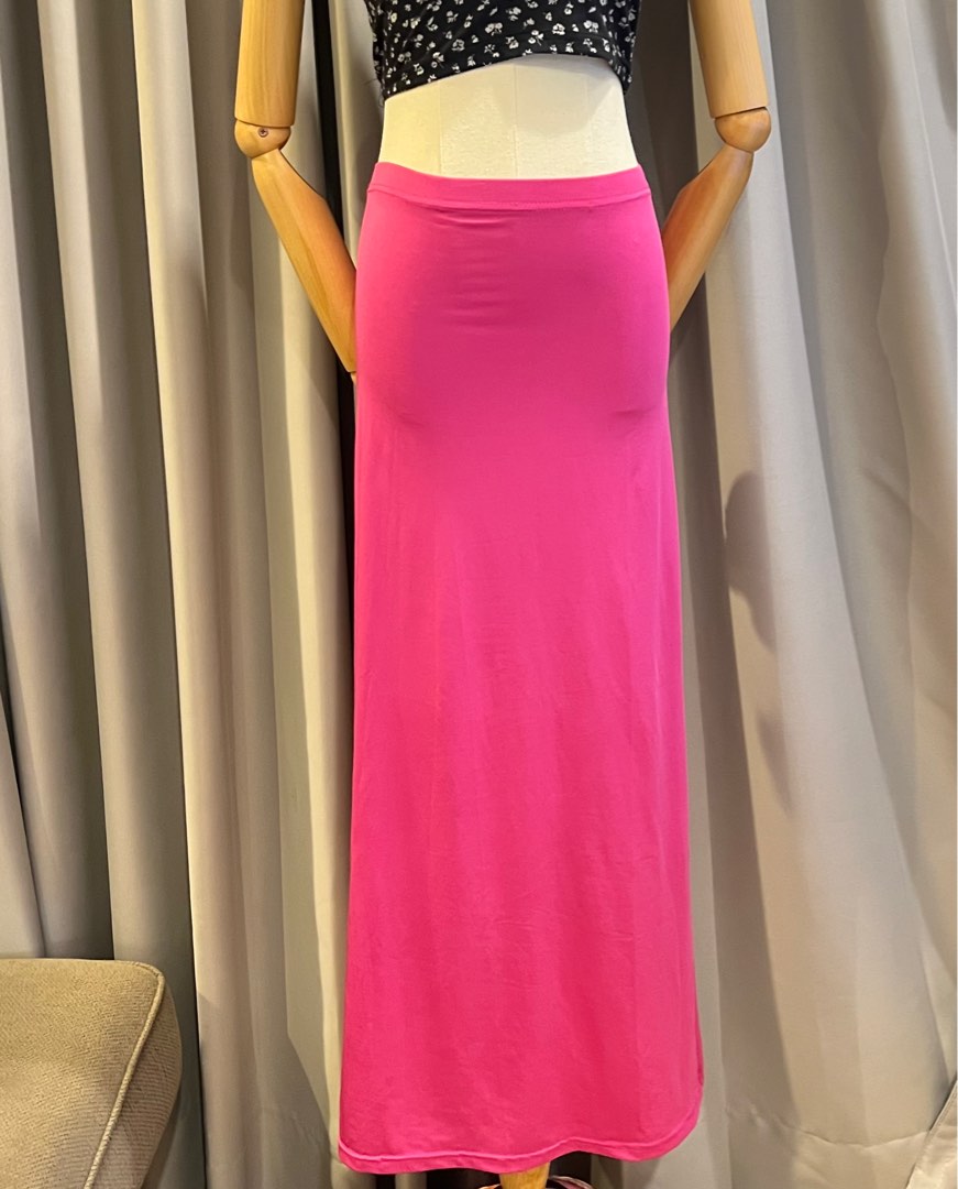 Hot pink maxi skirt on Carousell
