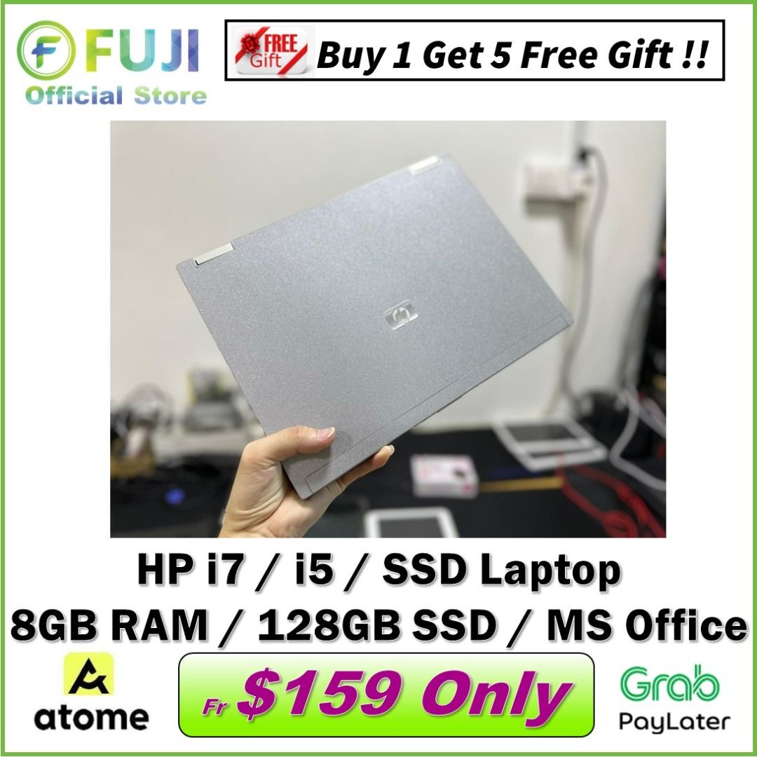 HP intel i7 Laptop 8GB RAM 128GB SSD Windows 11 Free MS Office Fast Boot Up Cheapest Deal Now