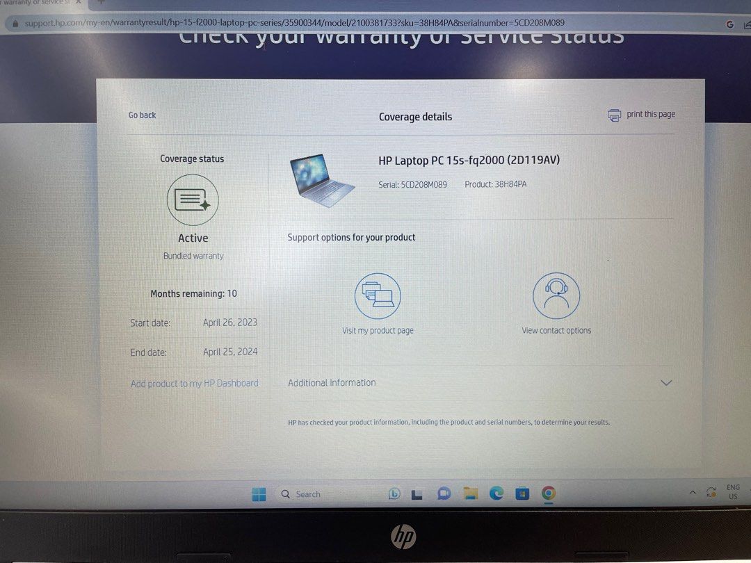 HP Laptop (Warranty) /i5 11th Gen/ 12GB RAM / 512GB SSD / Intel Iris Xe