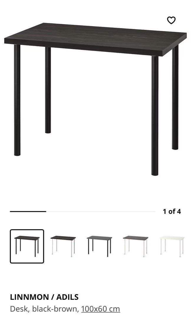 Ikea Linnmon top and Adils leg, Furniture & Home Living, Furniture ...