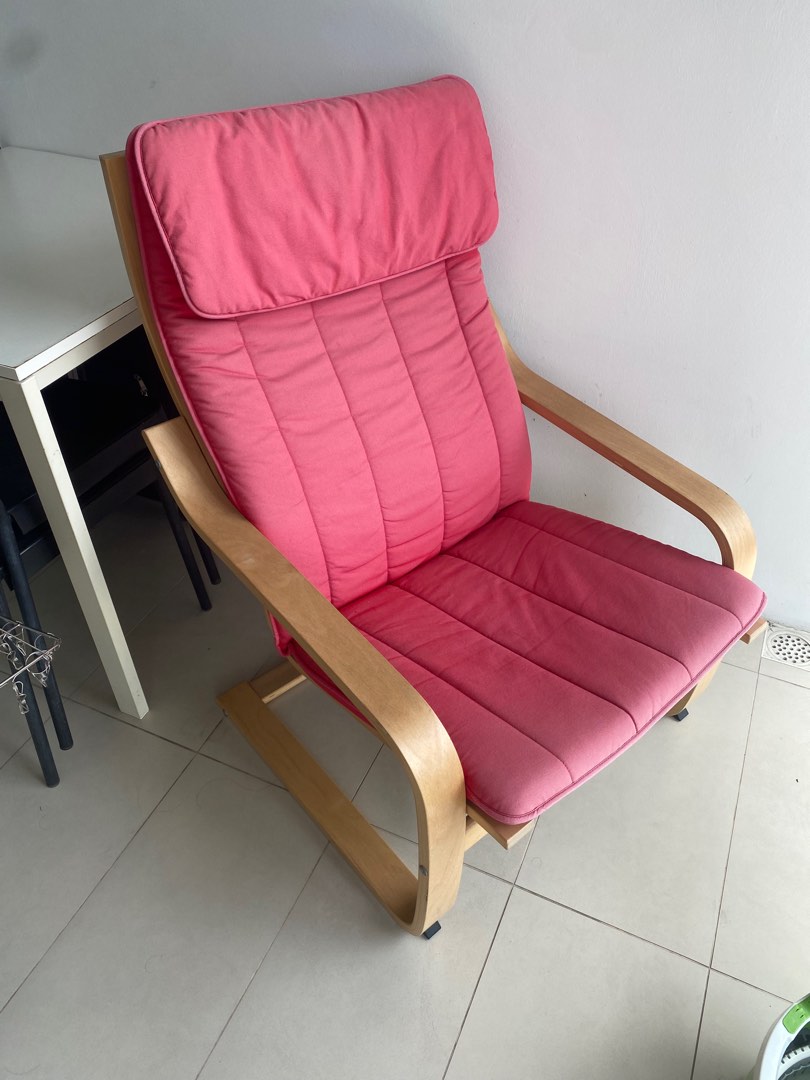 IKEA Red Poang Armchair Sunchair, Furniture & Home Living, Furniture