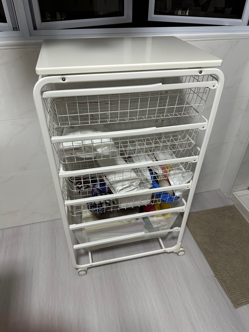 Ikea-Algot drawer baskets with Frame on castors, Furniture & Home ...