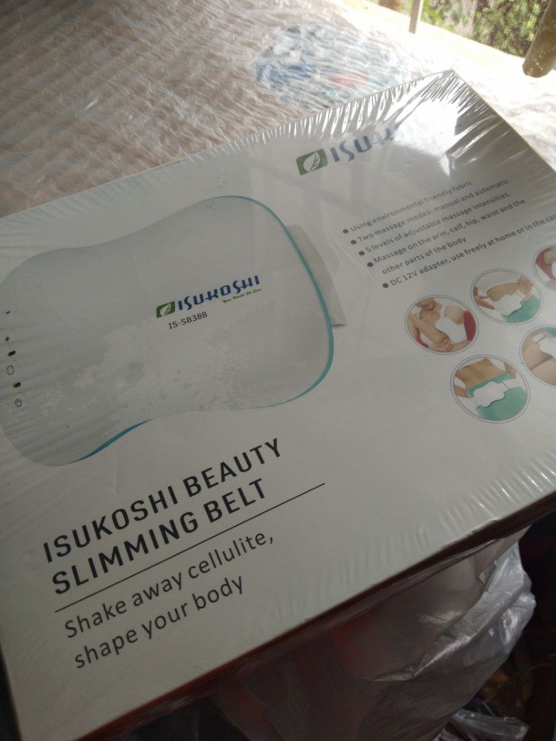 Isukoshi Beauty Slimming Belt (Category: Massage Devices) located in Las Pinas. Submitted by theseventhph (Listing ID 1236800067, Image 3). Description: Brand new and sealed Isukoshi slimming belt.