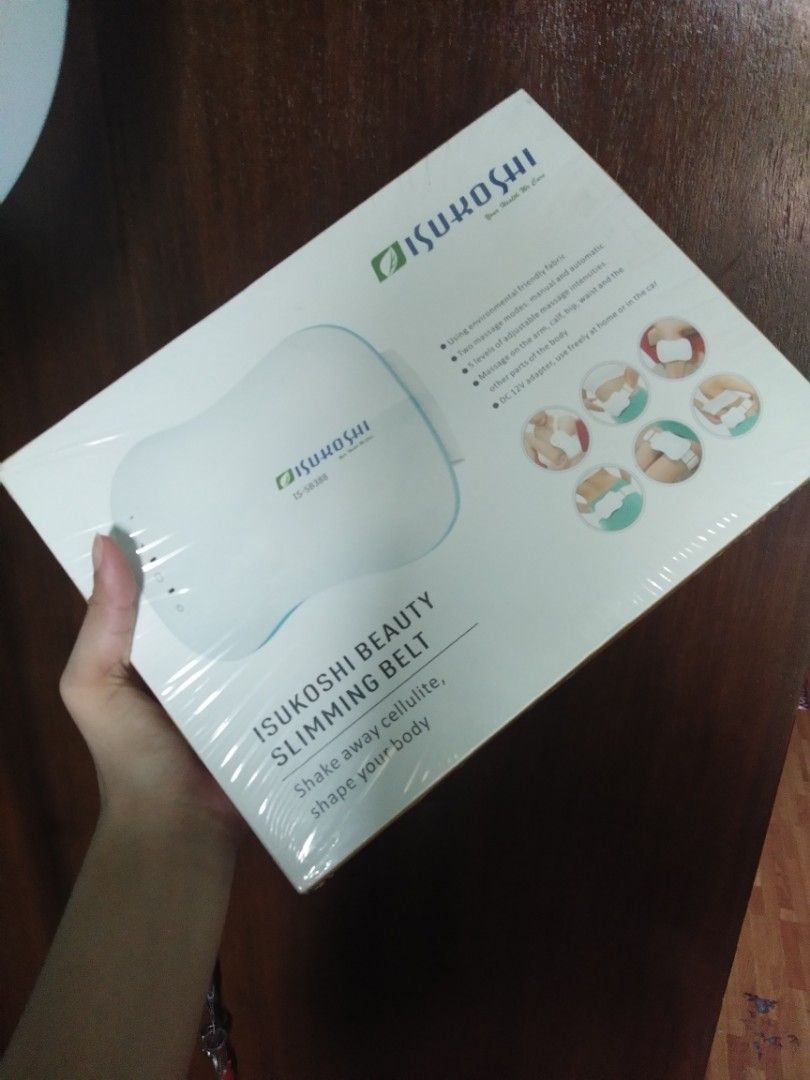Isukoshi Beauty Slimming Belt (Category: Massage Devices) located in Las Pinas. Submitted by theseventhph (Listing ID 1236800067, Image 1). Description: Brand new and sealed Isukoshi slimming belt.