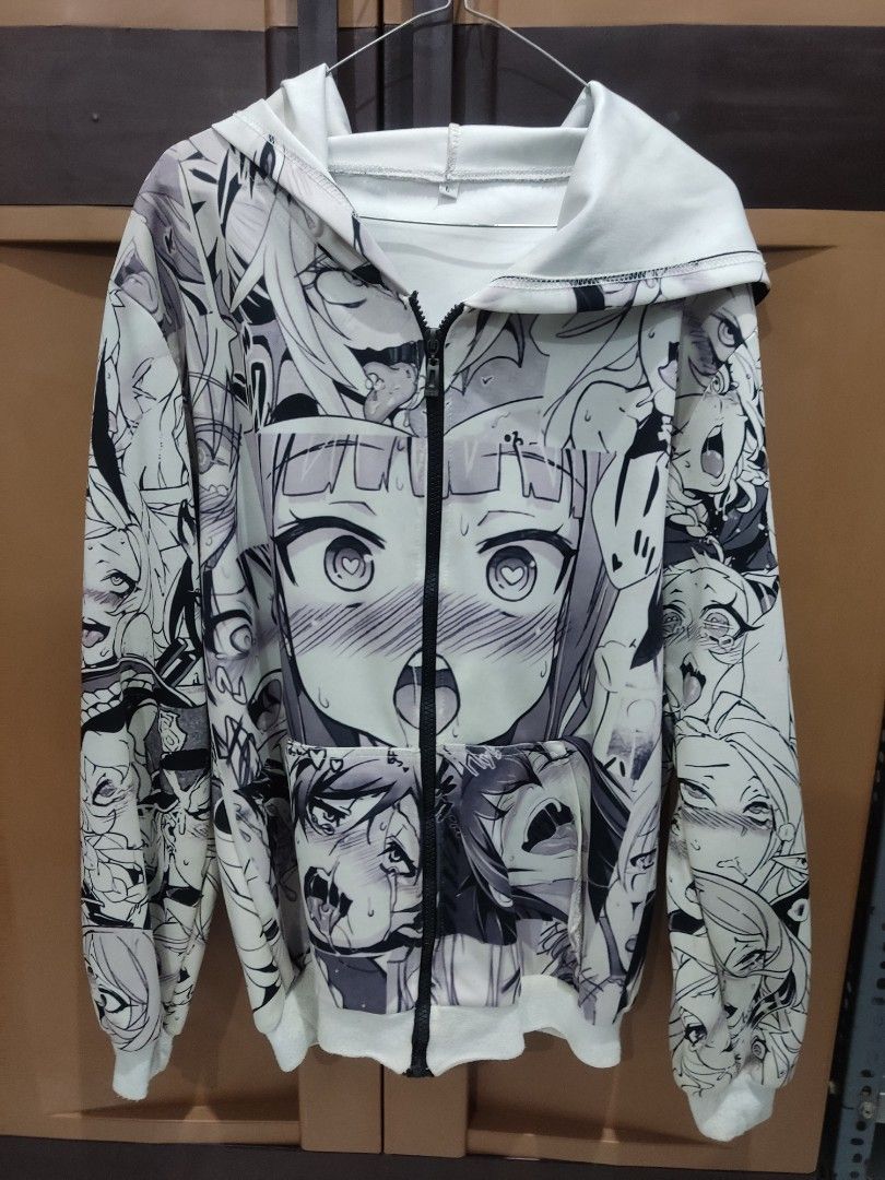 Jaket Hoodie Ahegao Jaket Full Print Anime L Fesyen Pria