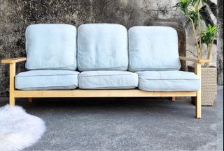 Japandi oak wood sofa