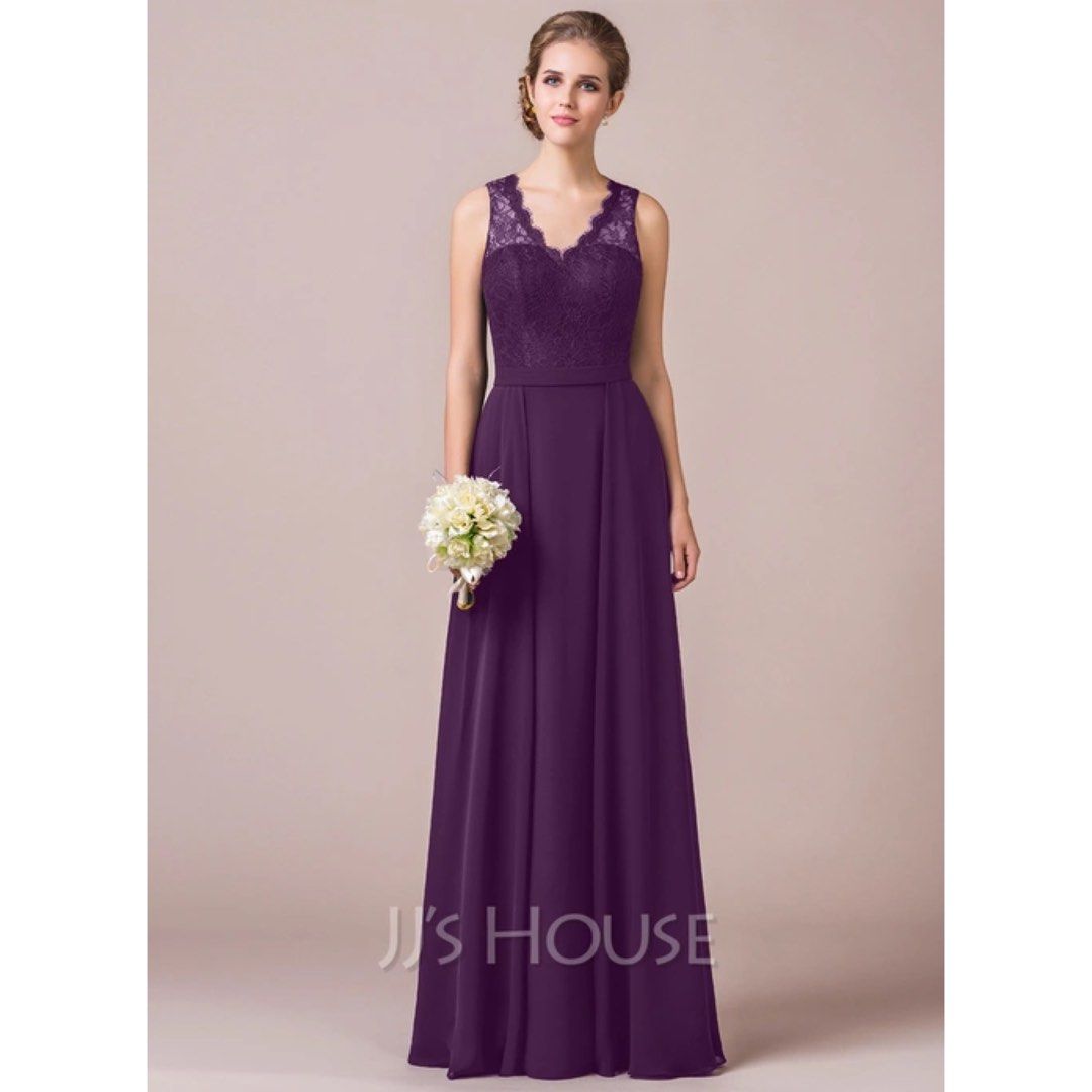 Purple lace hotsell bridesmaid dresses