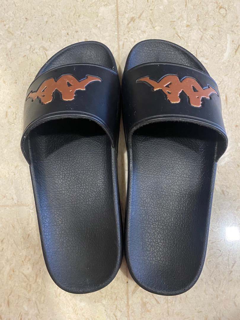Kappa slides shop black and gold