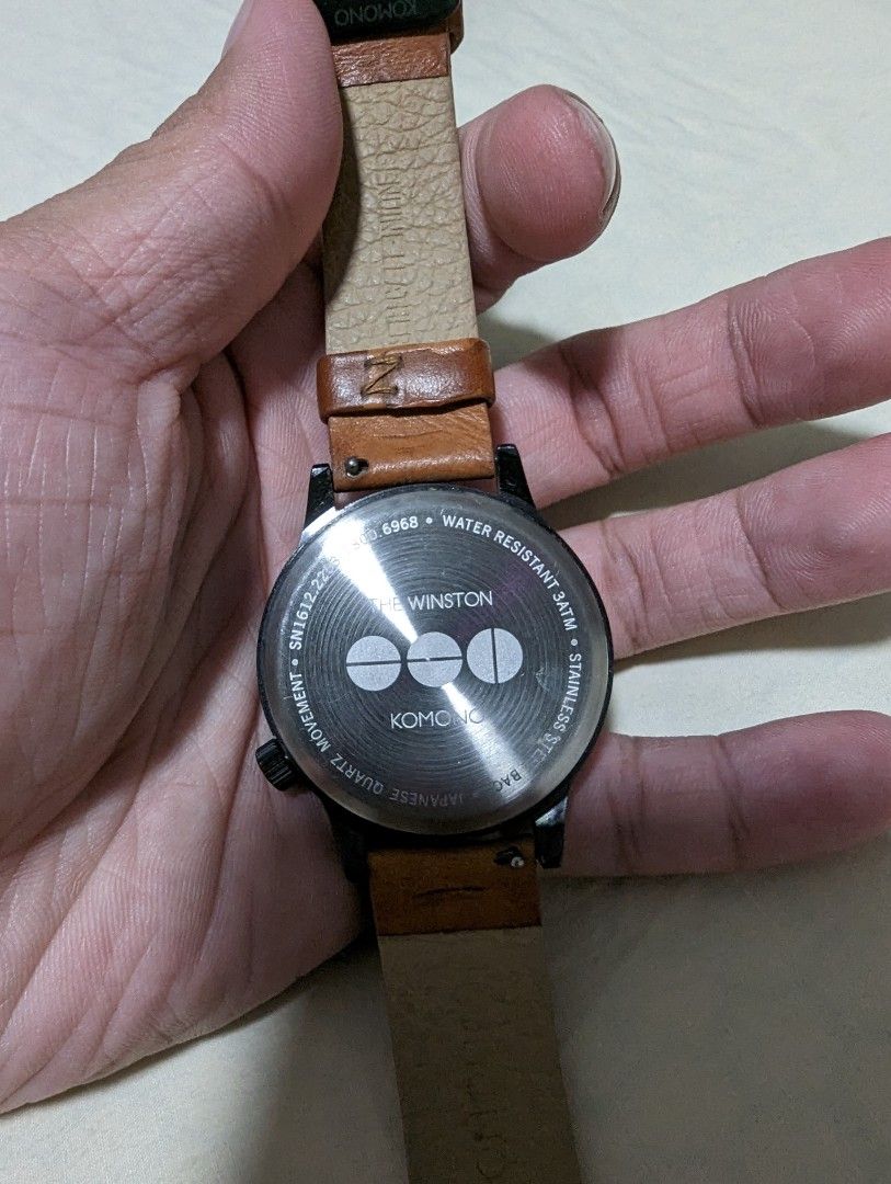 Komono Winston Regal Cognac Watch with brown leather strap Men s Fashion Watches Accessories Watches on Carousell