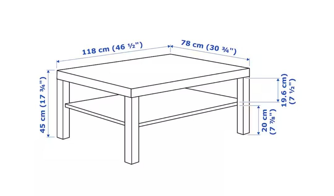 LACK IKEA Coffee table, white stained oak effect, 118x78 cm, Furniture