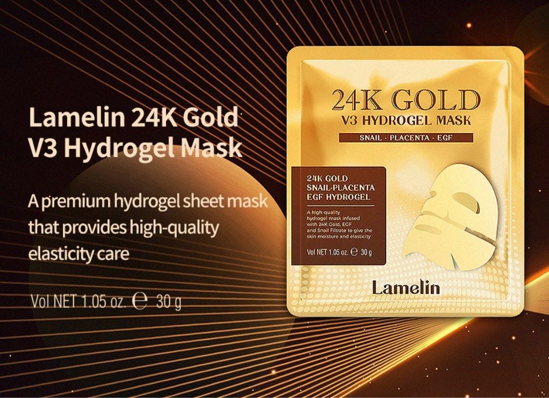 韓国Lamelin 24K GOLD V3 HYDROGEL MASK 30g