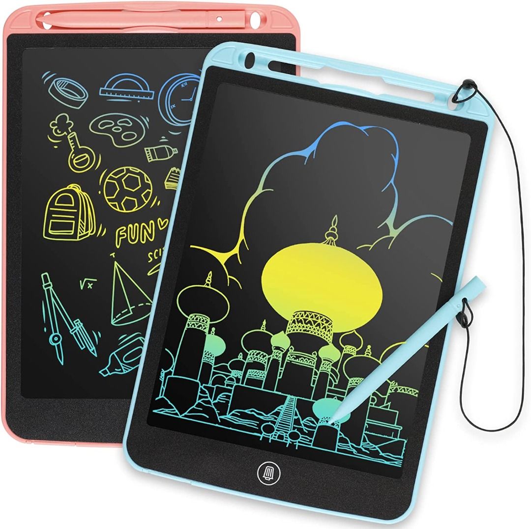 2 Pack LCD Writing Tablet for Kids Reusable Doodle Board Colorful Drawing  Tablet for 3 4 5 6 7 Years Old Girls and Boys Toys Gifts for Toddlers Led